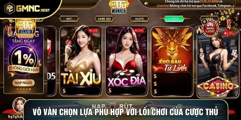 Vô vàn chọn lựa phù hợp với lối chơi của cược thủ Vô vàn chọn lựa phù hợp với lối chơi của cược thủ